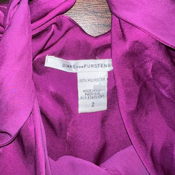 Diane Von Furstenberg DVF Purple Short Cocktail Dress size 2 $425 - Picture 4 of 4